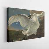 Canvas schilderij - The Threatened Swan, by Jan Asselijn-     452826805 - 115*75 Horizontal