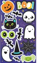 stickervel Halloween junior papier paars/wit 4 stuks