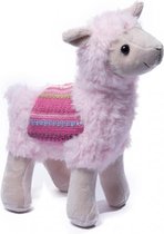 knuffel lama junior 28 cm pluche roze