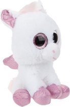 pluchen knuffel Pegasus 22 cm wit/roze