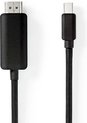 Nedis Mini DisplayPort-Kabel - DisplayPort 1.4 - Mini-DisplayPort Male - HDMI Connector - 48 Gbps - Vernikkeld - 2.00 m - Rond - PVC - Zwart - Blister
