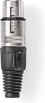 XLR-Connector | Recht | Female | Vernikkeld | Solderen | Diameter kabelinvoer: 7.0 mm | Metaal | Zilver | 10 Stuks | Polybag