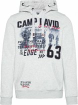 Camp David, melange witte hoodie sweatshirt met fotoprint