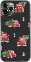 Geschikt voor iPhone 11 Pro hoesje - Kerst - Kerstboom - Auto - Design - Siliconen Telefoonhoesje