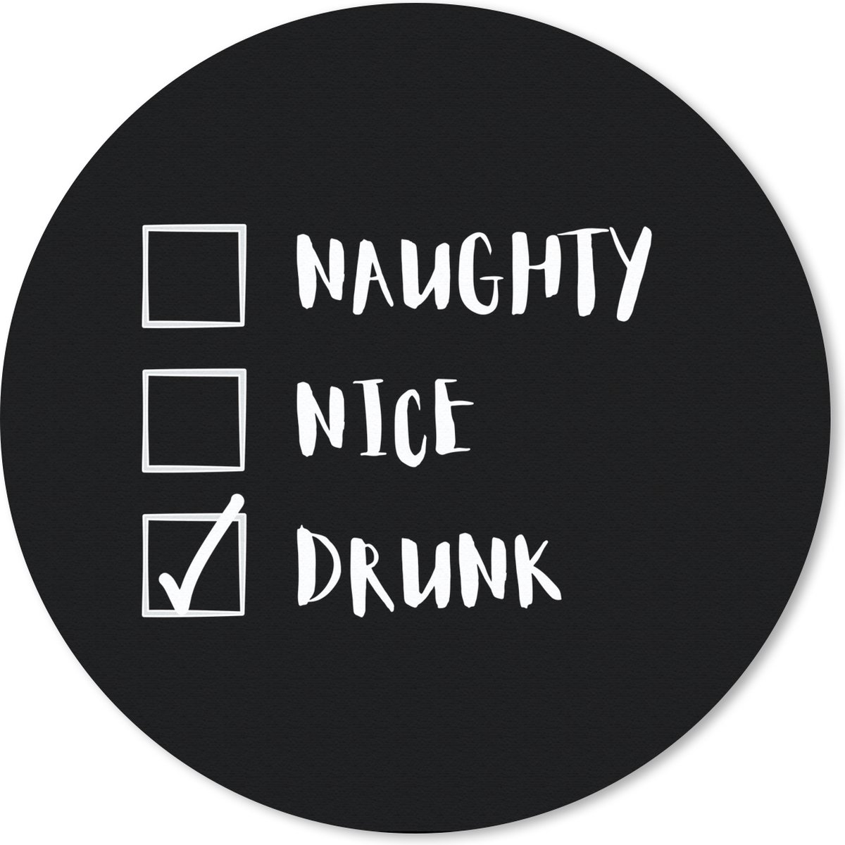 Muismat rond 30x30 cm - Mousepad Kerst - Kerstman - Quotes - Ronde muismatten