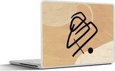 Laptop sticker - 13.3 inch - Zwart - Bruin - Abstract - 31x22,5cm - Laptopstickers - Laptop skin - Cover