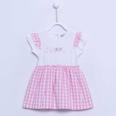 alisé Savannah sweat geruite babyjurk Roze 80