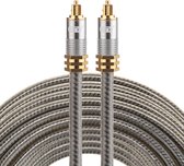 By Qubix ETK Digital Optical kabel 15 meter - toslink audio male to male - Optische kabel metaal - Grijs audiokabel soundbar