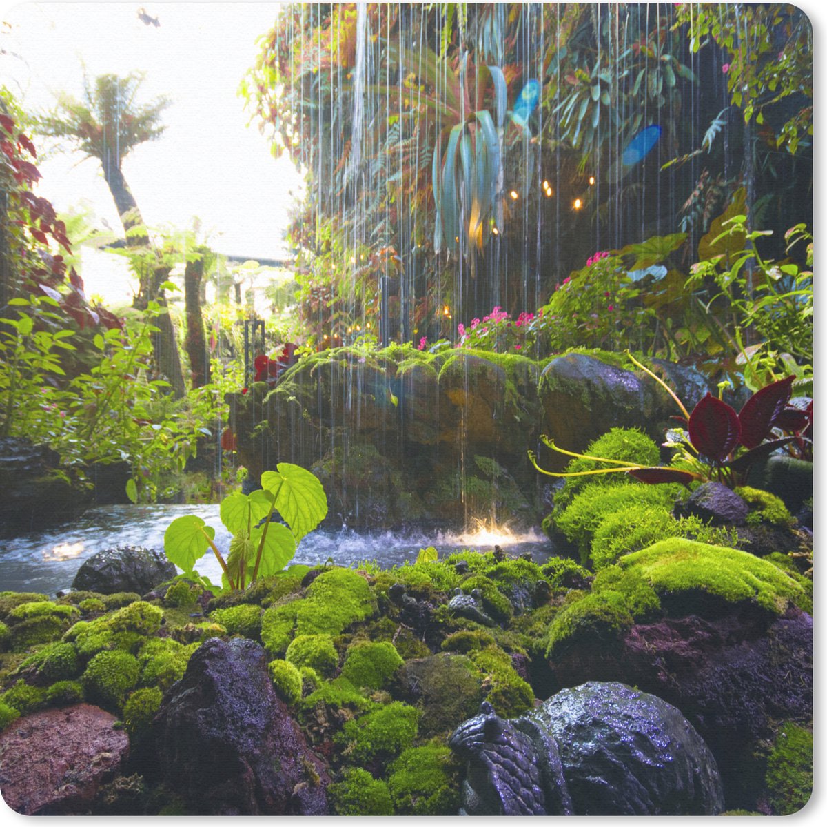 Muismat 20x20 cm - Mousepad Tropische waterval - Muismatten
