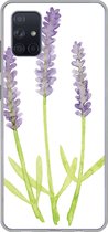 Telefoonhoesje Geschikt voor Samsung Galaxy A71 hoesje - Lavendel - Aquarel - Planten - Siliconen Telefoonhoesje