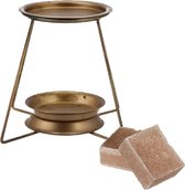 Amberblokjes/geurblokjes cadeauset - sandelhout geur - inclusief geurbrander