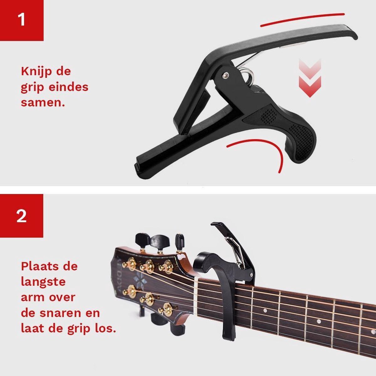 Jumada's - Gitaar Capodaster - Capo - Guitar - Elektrisch/Akoestisch - Aluminium/Groen