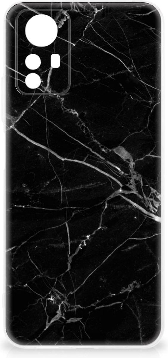 Xiaomi Redmi Note 12S TPU Siliconen Hoesje Marmer Zwart - Origineel Cadeau Vader