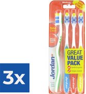 Jordan - Total Clean Tandenborstels Medium - 4 stuks - Voordeelverpakking 3 stuks