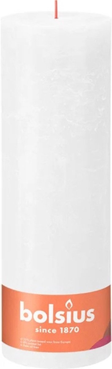Bolsius 4 stuks Bolsius witte rustiek stompkaars 300/100 (200 uur) Cloudy White