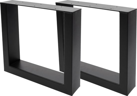 Set van 2 tafelpoten MCW-H33, voor salontafel bank tafelframe tafelloper, industrieel 37x40cm ~ zwart