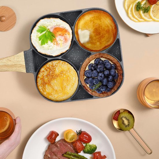 LOMUG Pannenkoekenpan, pannenkoekenpan met 4 gaten