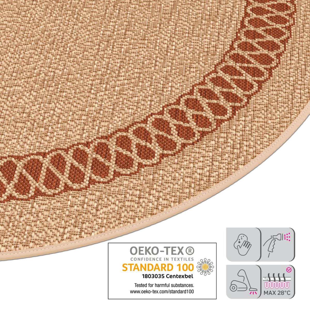 Paco Home Buiten Vloerkleed Tapijt Voor Binnen En Buiten Balkon Terras Keuken Tapijt Patroon Scandinavisch Berber Eenkleurig, Maat:160x220 cm, Kleur:Crème 4
