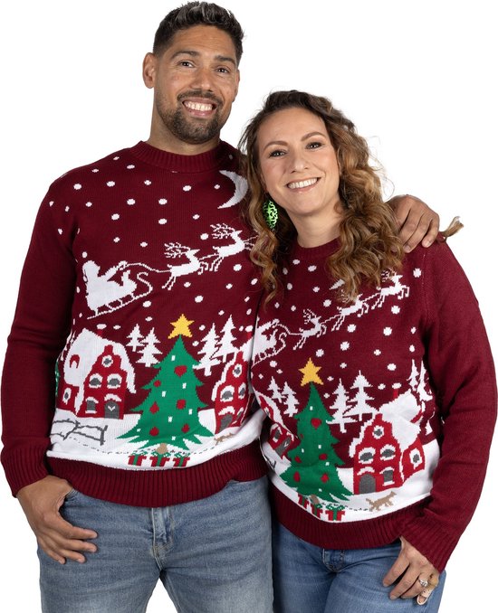 IFFEI Kersttrui, voor het hele gezin, ronde hals, grappige Ugly Christmas Sweater voor dames, heren en kinderen, S