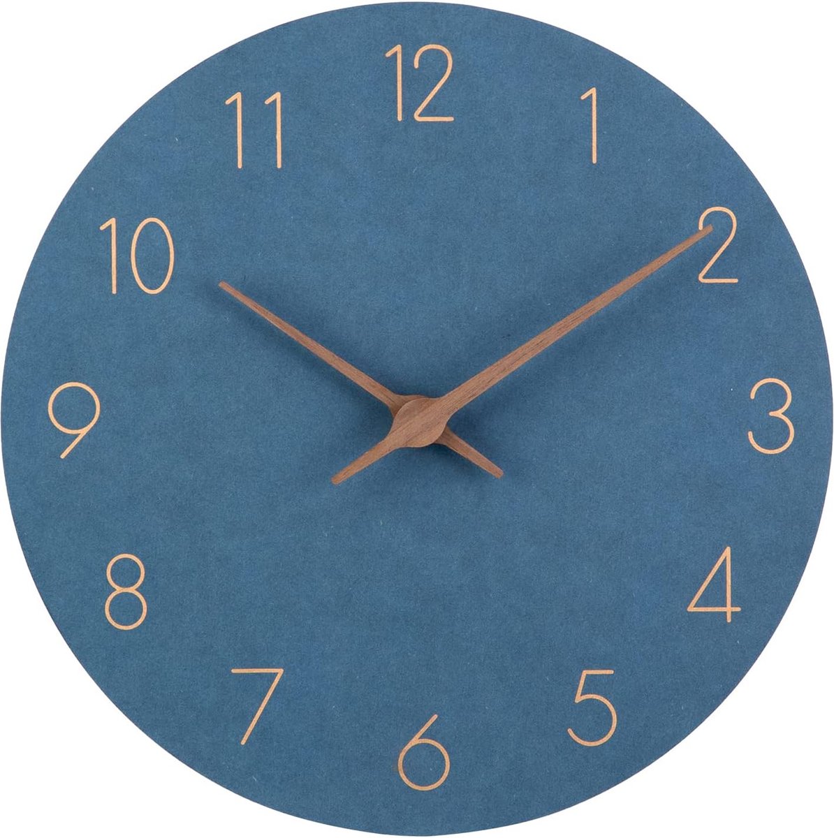 Houten 30cm Stille Wandklokken voor Home Decor Woonkamer Keuken Groot Aantal Moderne Klok (12 inch, Donkerblauw)