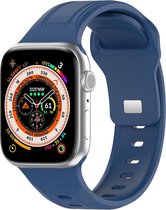 Siliconen bandje - geschikt voor Apple Watch series 1/2/3/4/5/6/7/8/9/SE/SE 2/Ultra/Ultra 2 met case size 42 mm / 44 mm / 45 mm / 49 mm - blauw