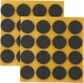 QlinQ Feutre anti-rayures - 48x - marron - 22 mm - rond - autocollant - feutre de protection pour meubles