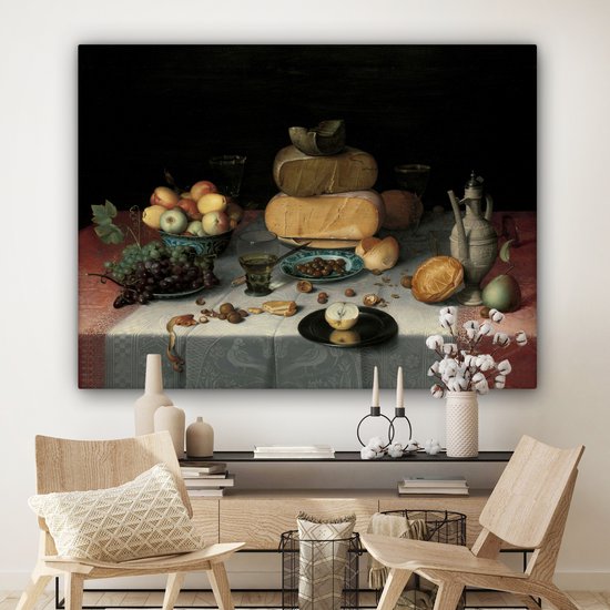 Toile - Peinture Nature morte aux fromages - Oeuvre - Maîtres anciens - 160x120 cm - Décoration de chambre - Salon