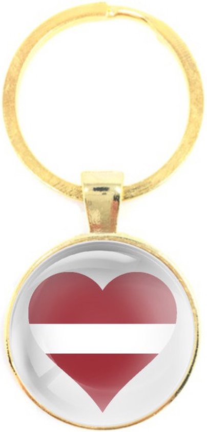 Porte- Glas Verre - Coeur Drapeau Lettonie