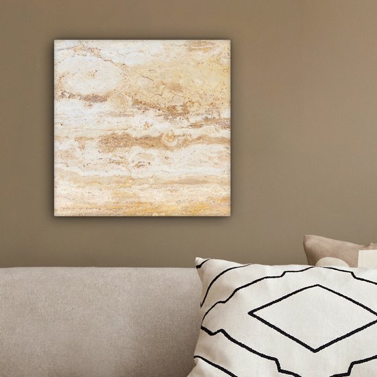 Toile Peinture Marbre - Sable - Texture - 20x20 cm - Décoration murale