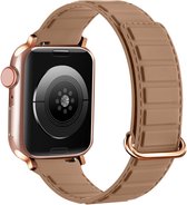 Siliconen bandje - geschikt voor Apple Watch Series 1/2/3/4/5/6/7/8/9/SE/SE 2 met case size 38 mm / 40 mm / 41 mm - abrikoos