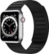Siliconen bandje -geschikt voor Apple Watch Series 1/2/3/4/5/6/7/8/9/SE/SE 2 met case size 38 mm / 40 mm / 41 mm - zwart