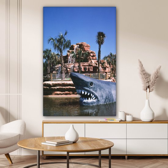 Toile Peinture Amérique - Requin - Water - 90x140 cm - Décoration murale