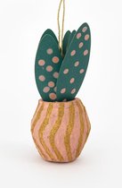 Sissy-Boy - Kersthanger cactus in roze pot papier maché