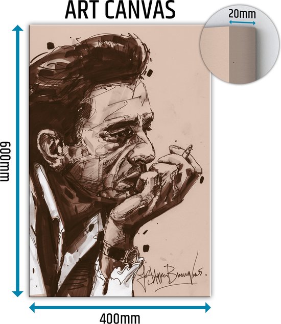 Johnny Cash 05 canvas schilderij 40x60 cm