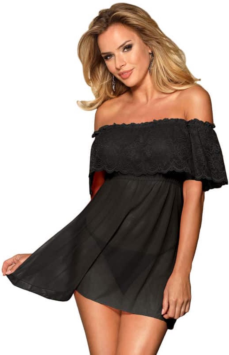 Goedkoopste SUBBLIME SHORT DRESS THONG BLACK S/M