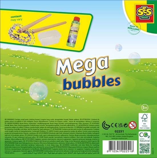 SES - Mega bubbles - bellenblaas - met handige tool en sterk zeepsop voor mega bellen - SES