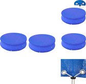 vidaXL Zwembadhoes - donkerblauw - polyethyleen - 480 cm diameter - 90 g/m² - geschikt voor ronde zwembaden (450-457 cm) - met afvoergaten en kunststof vergrendeling - 2 stuks - Zwembad afdekzeil