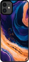Smartphonica Telefoonhoesje voor iPhone 11 marmer look - backcover marmer hoesje - Blauw / TPU / Back Cover geschikt voor Apple iPhone 11