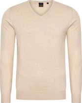 Mario Russo V-Hals Pullover - Trui Heren - Sweater Heren - Beige - XL