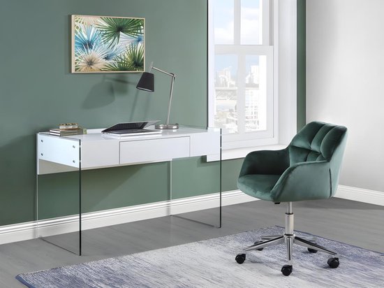 Bureaustoel PEGA - Fluweel - Groen - Verstelbare hoogte L 59 cm x H 86 cm x D 60 cm