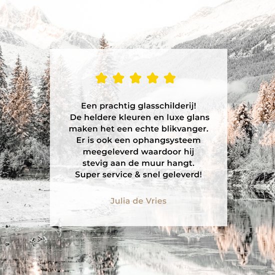 MuchoWow® Peinture sur verre 160x120 cm - Peinture sur verre acrylique - Nature - Hiver - Arbres - Montagnes - Neige - Photo sur verre - Peintures