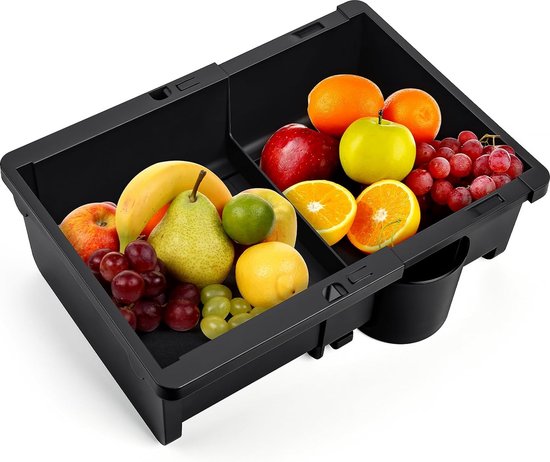 Auto stoel organizer | Leren opbergbox met vakken en kaarthouder