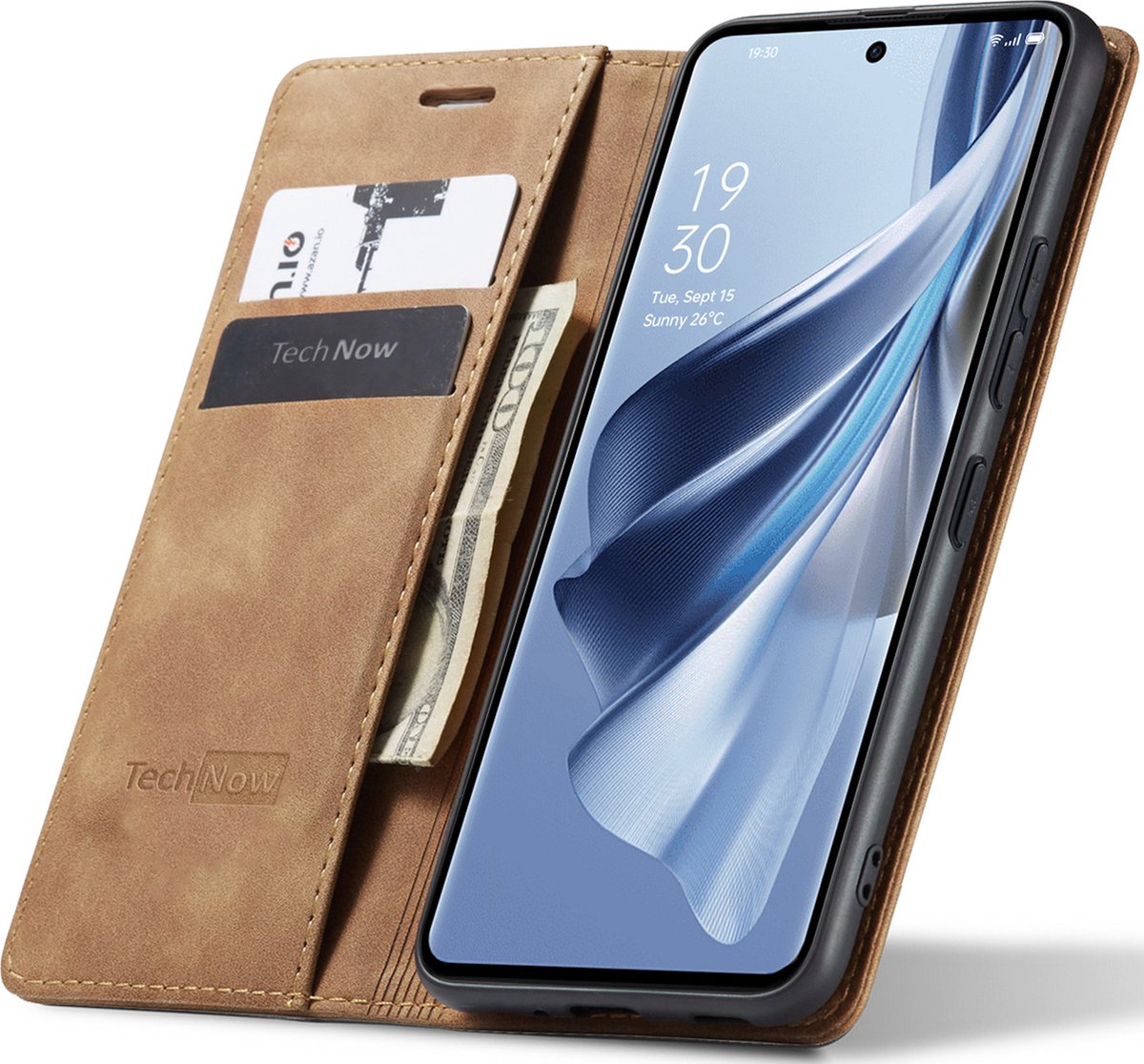Hoesje geschikt voor Oppo Reno 10 / 10 Pro - Book Case Leer Slimline Bruin