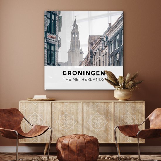 Peinture sur Verre - Pays- Nederland - Groningen - Tour - 90x90 cm - Peintures sur Verre Peintures - Photo sur Glas