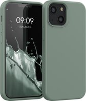 kwmobile telefoonhoesje geschikt voor Apple iPhone 13 mini - Hoesje met siliconen coating - Smartphone case in Regenwashed groen