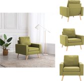 vidaXL Fauteuil Groen - Stof - 77 x 71 x 80 cm - Comfortabel zitmeubel met zachte bekleding - Fauteuil