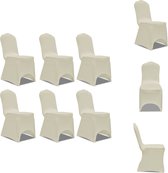 vidaXL Housse de chaise extensible - Crème - 100 cm - 10 % Élasthanne - Housse de mobilier de jardin