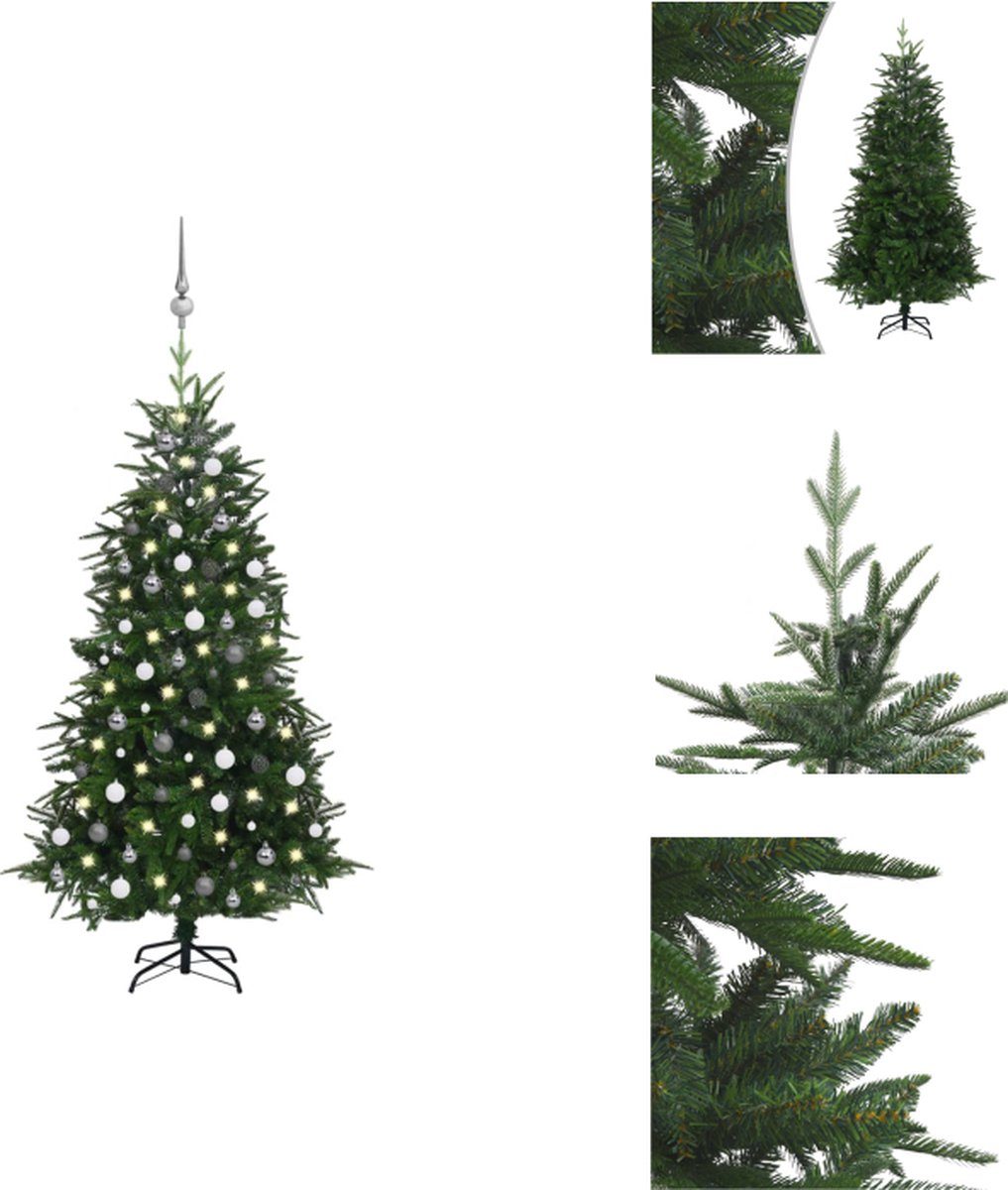 vidaXL Kerstboom Luxe Groen 180 cm - PE/PVC - LED-verlichting - Decoratieve kerstboom