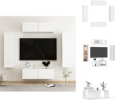 vidaXL TV-meubel - Stereo - Televisiekast - 100 x 30 x 30 cm - wit spaanplaat - Kast