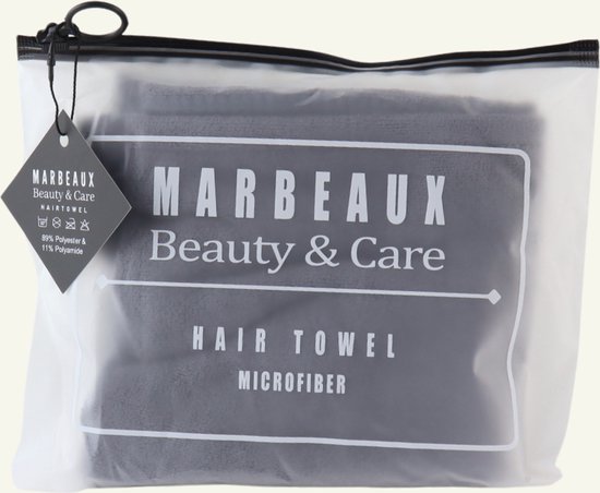 MARBEAUX Haarhanddoek - Hair towel - Hoofdhanddoek - Microvezel handdoek krullend haar - Grijs